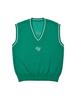 Clever Field V-Neck Dot Graphic Knit Vest [Green]