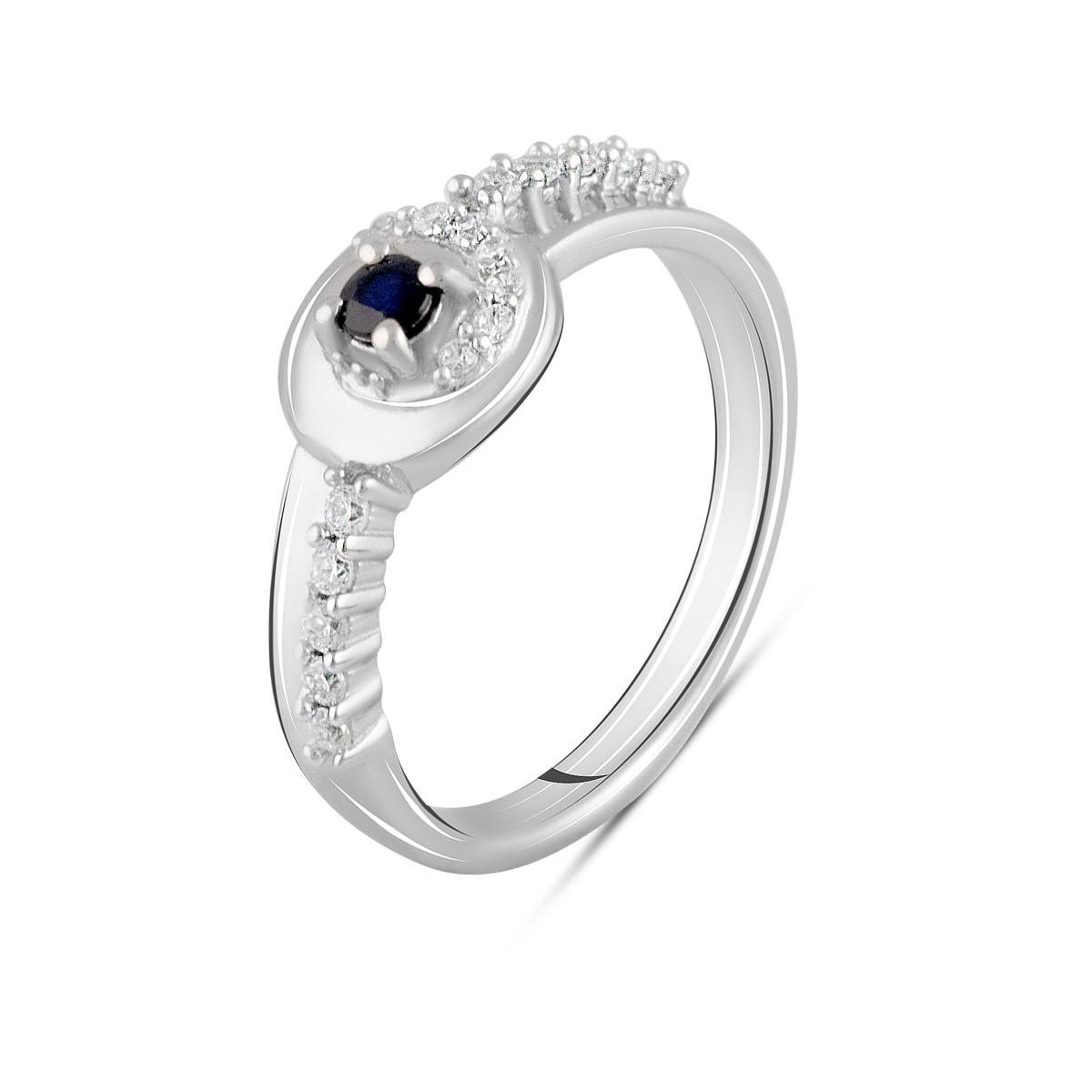 

Срібна каблучка з натуральним сапфіром 0.125ct (2103714) 3.04 гр. 925 проби 18