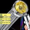 360 Degrees Propeller Water Saving ABS Plastic Handheld Turbocharged Shower Head with 3-Year Warranty