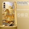 A Lovely Golden Steed For Samsung A50 A51 A52 A53 A54 A55 A56 14 15 13 16 26 31 32 33 34 35 70 71 72 73 Golden Glass Phone Case