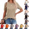 Women Pullover Sweater Wool Blend Short Sleeve Crew Neck Casual Lightweight Knitwear for Everyday Wear