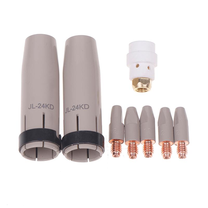 1Set 24KD New Coating Protection Nozzle 0.8/1.0/1.2mm MIG Torch Gas Nozzles Tip Holder Of 24KD MIG MAG Welding Torches