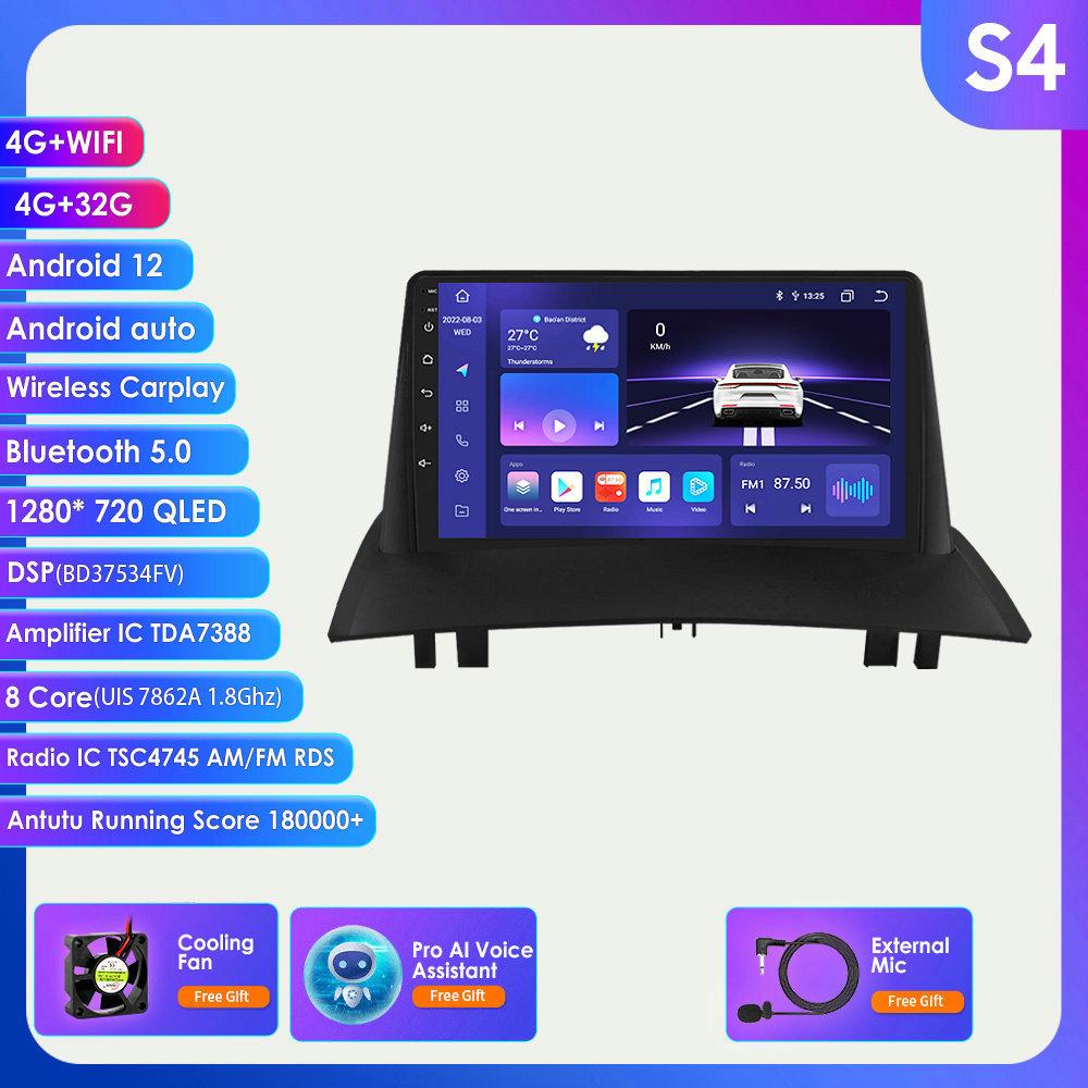 Система 7862 2din Android Autoradio для Renault Megane 2 2002-2009 Автомобильный радиоприемник Мультимедийный видеоплеер Интеллектуальный экран GPS-навигация Головное устройство Carplay 4G