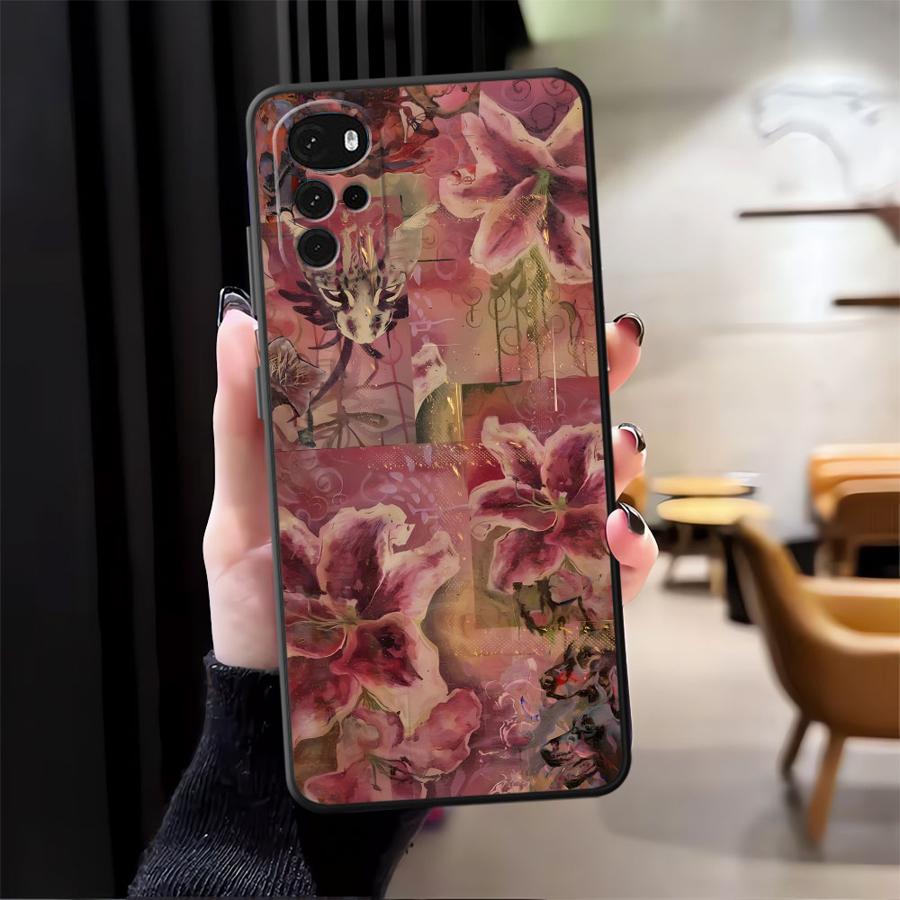 Case for Motorola Moto Edge 20 Pro 30 Lite G60s G50 G53 G30 G52 G71 G22 Edge40 G32 G51 G73 Phone Cover Lily Orchid Flower Print