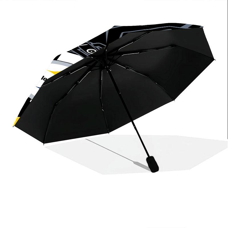 Pittsburgh Steelers pattern, automatic folding umbrella, portable and foldable design, 8 ribs, a Christmas or birthday gift.