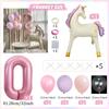 20pcs Standing Unicorn Horse Balloon Set 32 Inch Pink Number 0-9 Foil Balloons Standing Pegasus Birthday Party Decoration