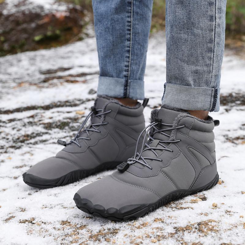 Men High-top Cotton Shoes Unisex Winter Plush Snow Boots Non-slip Women Outdoor Hiking Sneakers Wear-resistant Casual Walking Shoes
