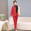 Winter Cotton Two-Piece Suit for Middle-Aged & Elderly Women: Plush-Lined Jacket & Pants