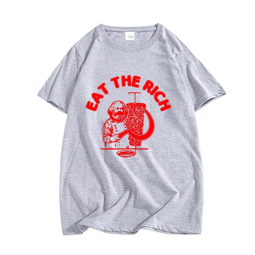 

Футболка Doner Kebab Eat The Rich с принтом букв, базовая унисекс летняя футболка с круглым вырезом и коротким рукавом, лето S