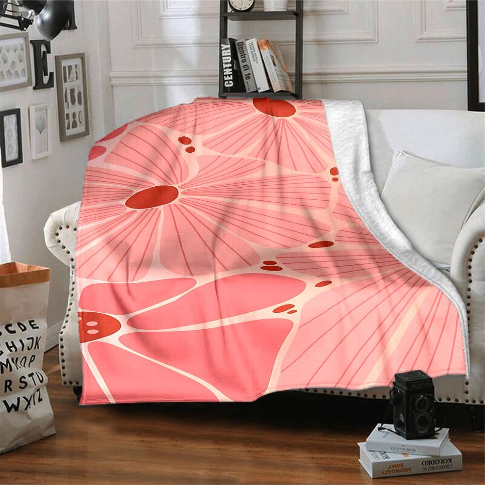 1pc Floral Pattern Lightweight Flannel Blanket, Comfortable and Warm Blanket, for Office and Camping Sofa Bed, Livingroom179