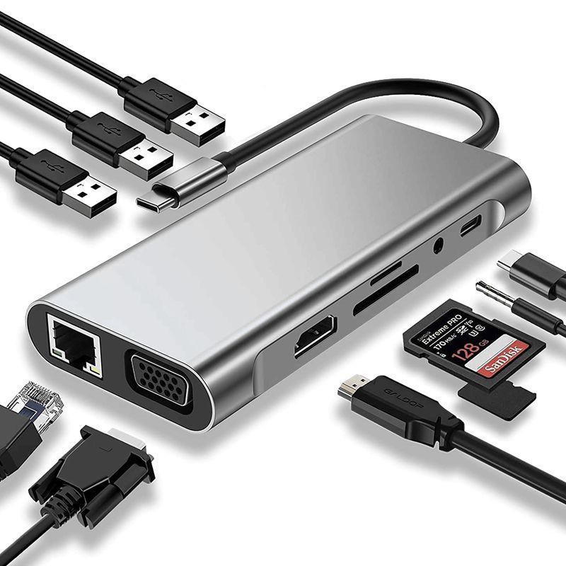 8-in-1 Expansion Dock for Apple Laptops: Multi-Port Hub with USB, Network, Type-C, and Card Reader Support