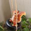 Resin Squirrel On A Tire Swing Figurine Cute Hanging Decors Ornament For Garden Balconies Patios And Home Decoration