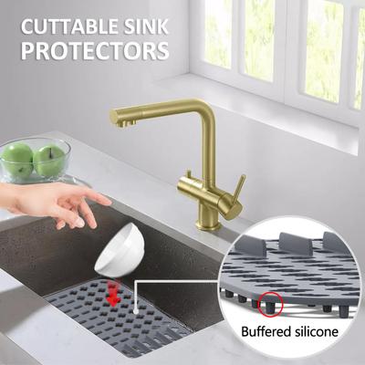 Silicone Sink Protector Heat-Resistant Anti-Slip Sink Liner Mat Portable Reusable Protector Mat for Kitchen Rectangle Sink