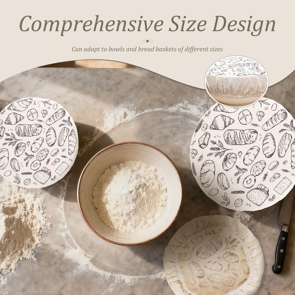 3Pcs Bowl Covers Set Reusable Bowl Cover Portable Fermentation Hood Food Dust Cover for Sourdough Rising Dough Kitchen Accessory