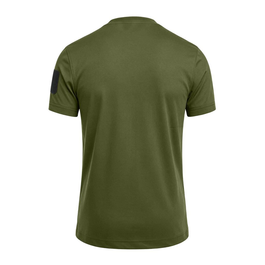 Men's Tactical Outdoor Quick-Dry T-Shirt Crew Neck Loose Fit Breathable Short Sleeve with Hook and Loop Patch Area for Customization