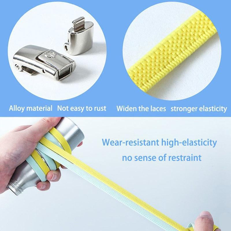 Upgrade Lazy Shoelace Buckle Elastic Men And Women Widened Flat Shoelace Rope Girls Children