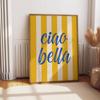 Fashion Ciao Bella Canvas Printing Wall Italian Quotation Typesetting Wall Art Poster for Modern Living Room Girly Home Decor