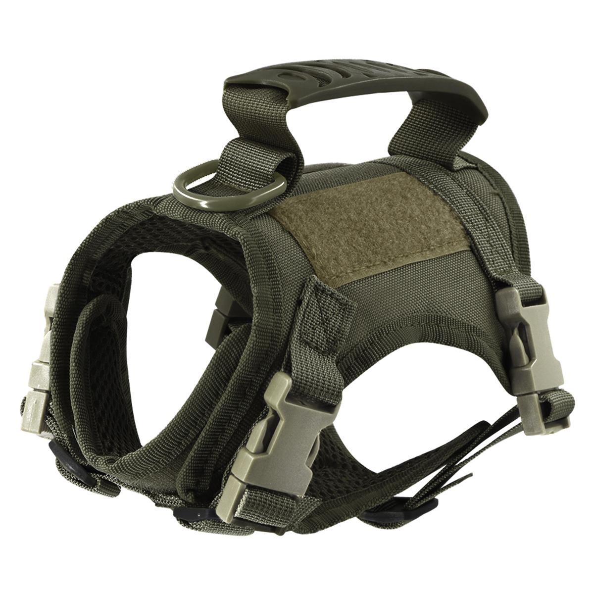 

Тактический поводок для маленьких собак и кошек с нашивками, рабочие тренировочные ремни для щенков с ручкой, мягкий сетчатый регулируемый жилет для домашних животных K9