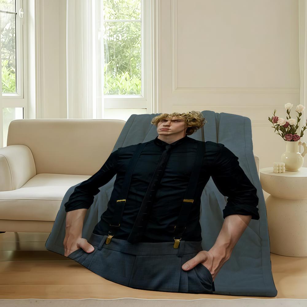 American Actor Evan Peters Blanket For Sofa Office Bed Plane Travel Sleep Read Relax Camping Soft And Warm
