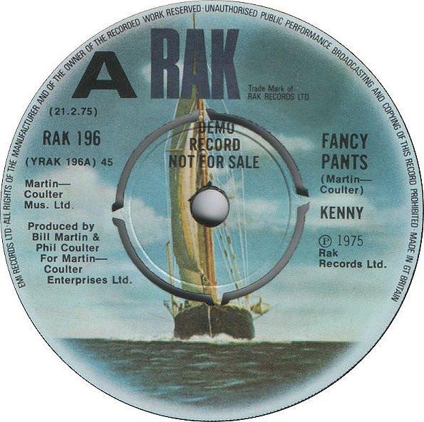 

7inch Record KENNY - Fancy Pants RAK196PROMO RAK 1975 UK Rock Used