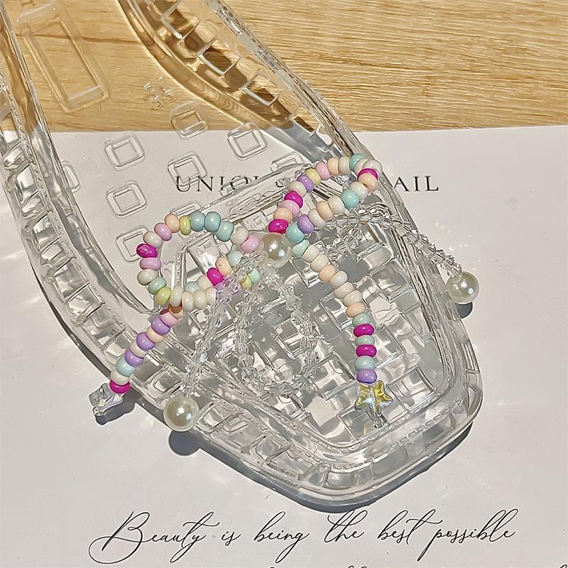 

Dopamine Handmade Beaded Jelly Shoes Sandals Accessory DIY Decorative Shoe Flower Slippers Shoe Buckle Accessories