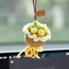 Woolen Rose Car Air Freshener Pendant - Rearview Mirror Ornament for Girls' Car Interior Decoration