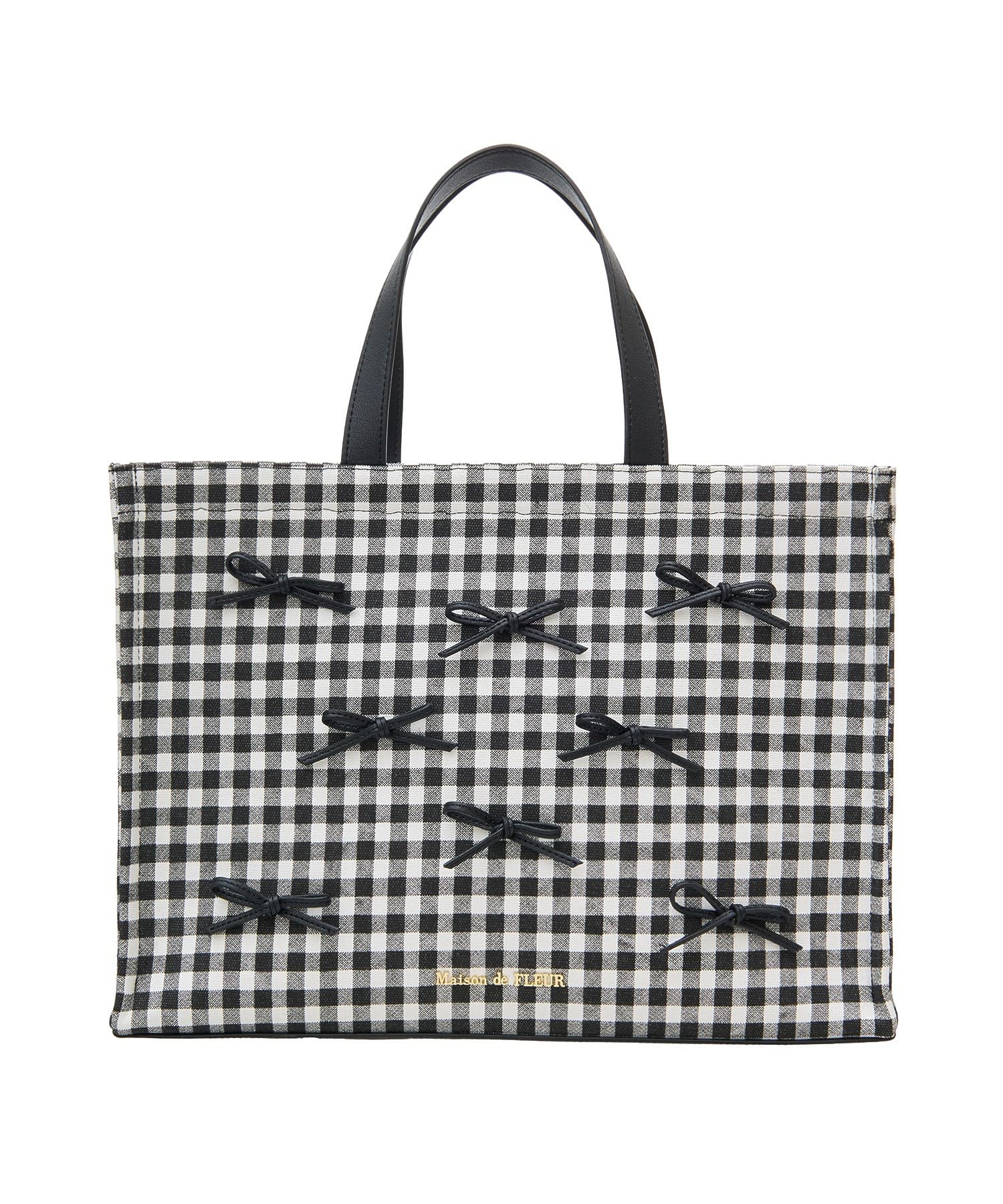 

de Tote narrow ribbon square gingham check [Maison Fleur] bag, bag, women s,