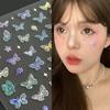 Fashion Delicate Butterfly Wing Streamer Laser Stickers Advanced Embossed Nail Art Stickers Colorful Butterfly Fairy Stickers