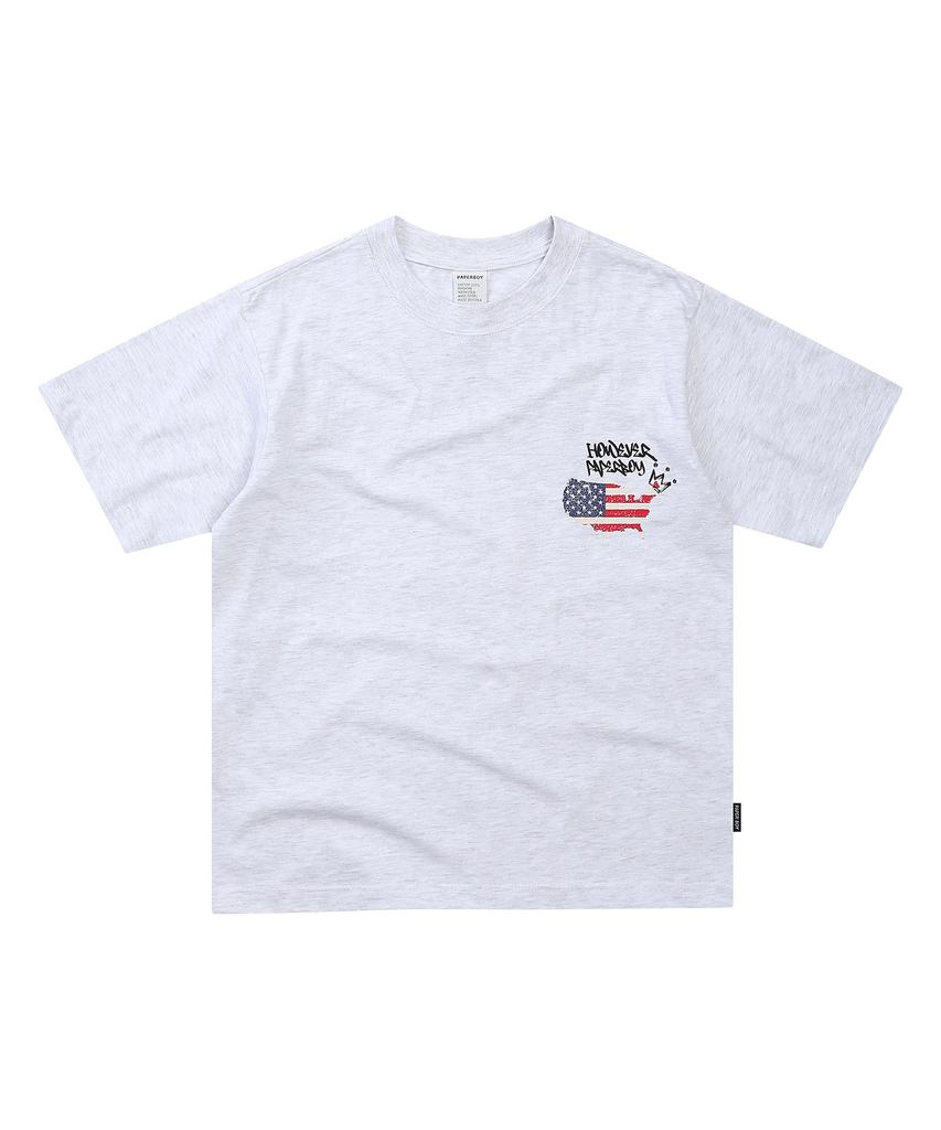 PAPERBOY Usa Vintage Short Sleeve T-Shirt - Black