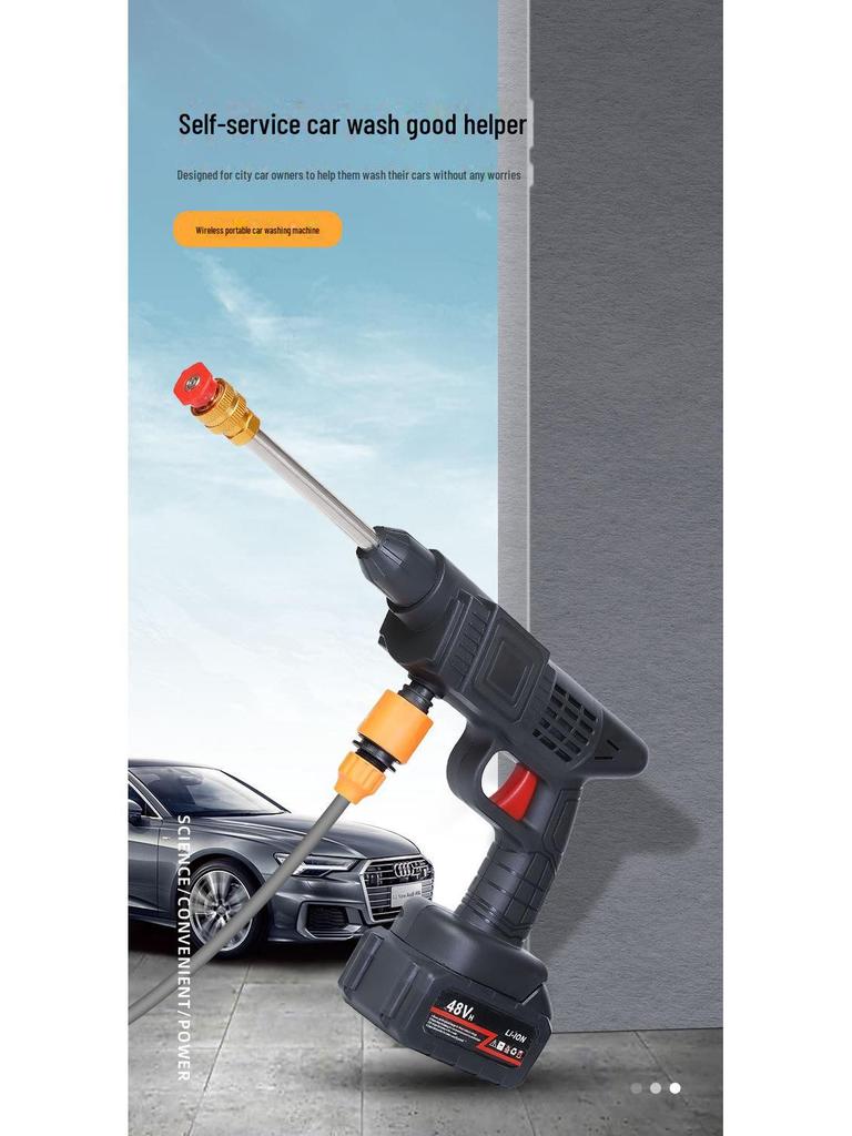 Portable High-Pressure Wireless Car Wash Machine with Lithium Battery