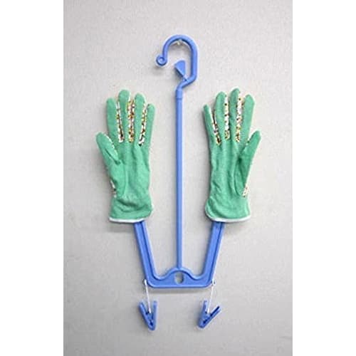Sawafuji Glove Drying Rack, Light Blue, Made in Japan, with Clothes Drying Clothesline and Glove Hanger, Includes Pinch, Suitable for Cooking, Leather