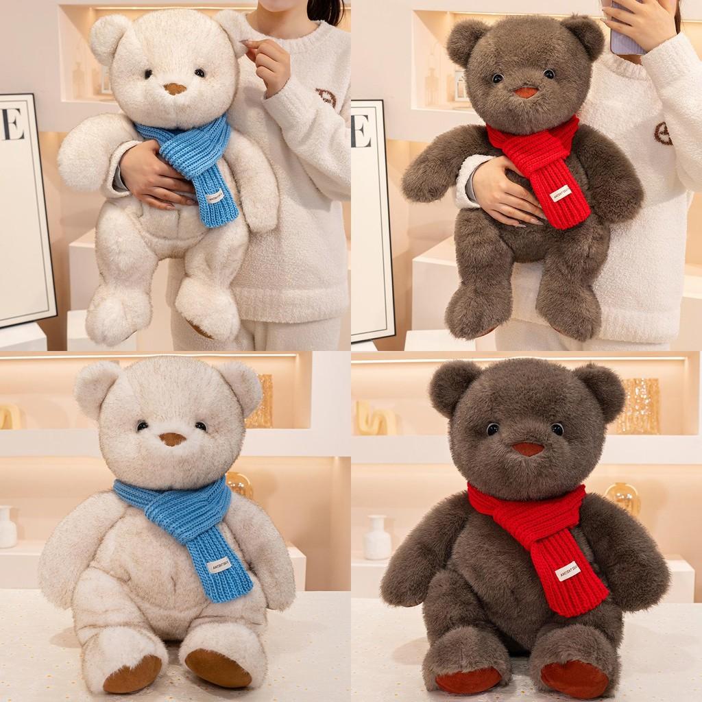 Teddy Bear Plush Toy With Scarf For Kid Girls Gift Birthday Novelty Animal Doll