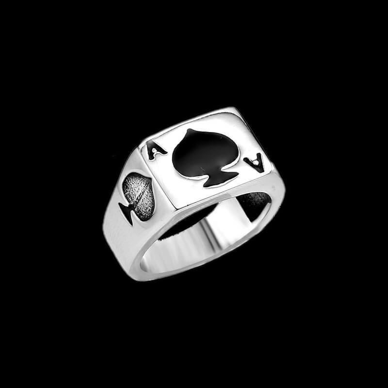 

ACE OF SPADES Solid Ring Mens Womens Stainless Steel Heart Poker Ring Size 7-14 14