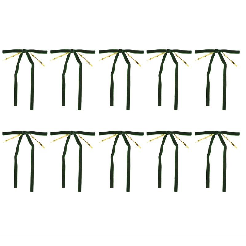 10 Velvet Bows for Christmas Trees - Used As Rural Gift Bows for Christmas Home Decoration, Outdoor, and Indoor Occasions