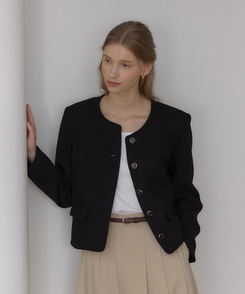 Ourhope Flow Line Tweed Jacket - Black