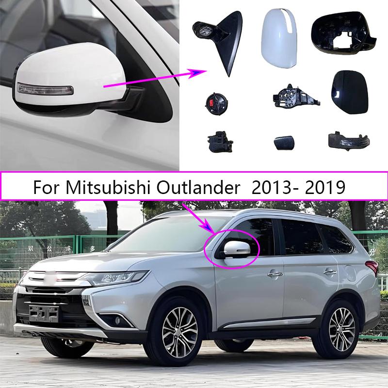 Auto Left Right Rear Heated Rear Mirror Glass Mirror Cover Frame Turn Signal Light Motor For Mitsubishi Outlander 2013-