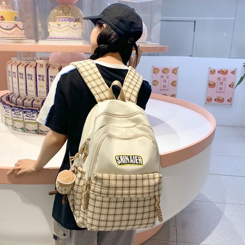 Children's Schoolbag Women's Plaid Backpack Student Backpack