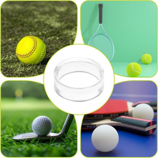 15 PCS Clear Baseball Stand, Ring Ball Acrylic Sphere Stand, Baseball Display Stands for Golf Ball, Tennis, Softball, Baseballs Stands (1.2inch,