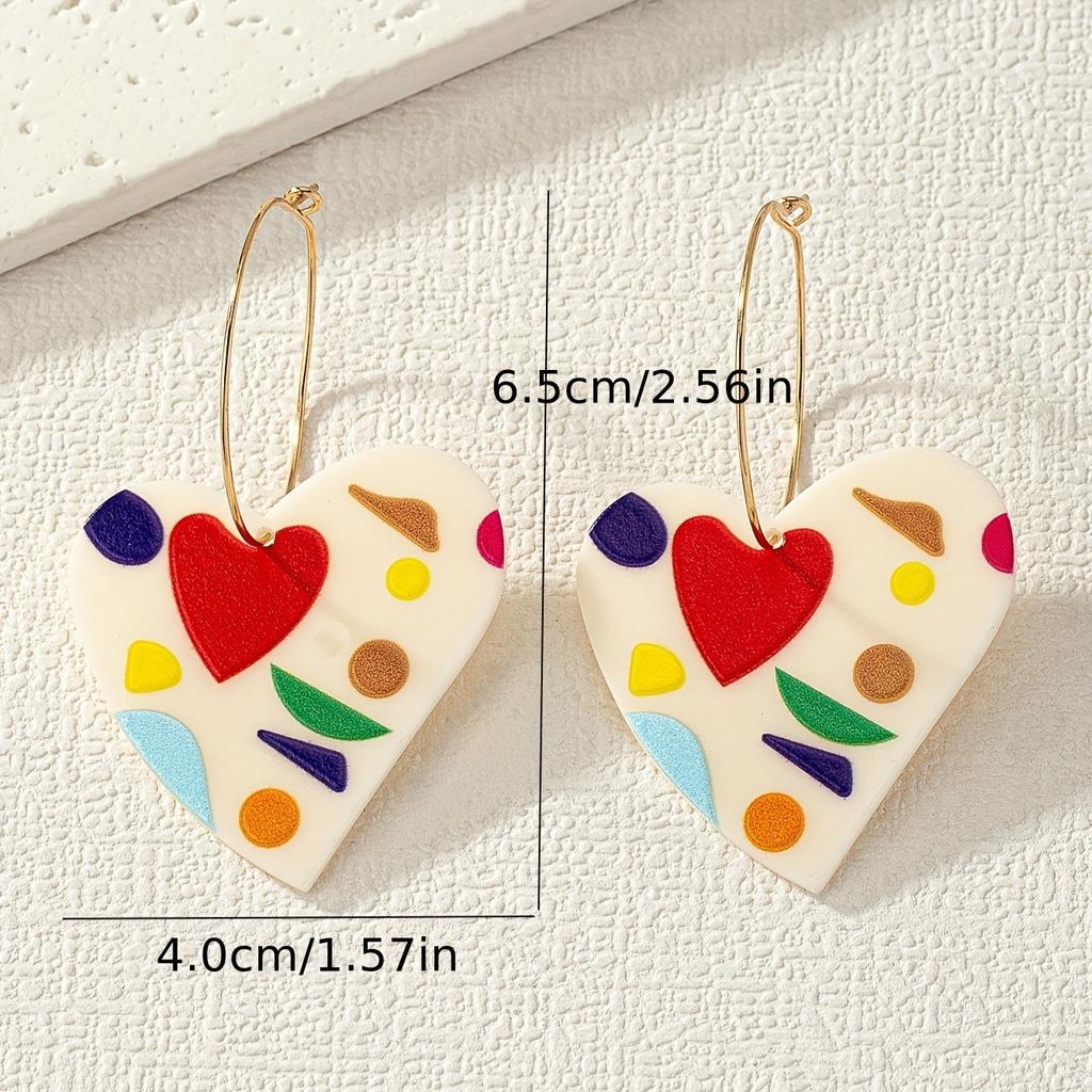Dopamine Love Earrings Niche Earrings Colorful Sweet Valentine's Day Gifts