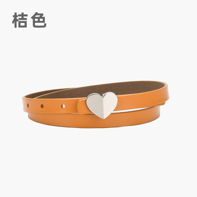 Leather Belt Women'S Thin Jeans With Decoration And Dress Pants Simple Style Heart-Shaped Belt