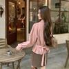 Autumn/Winter Korean Corduroy Tie-Up Lapel Shirt for Women - Elegant, Slimming, Chic, and Versatile Top