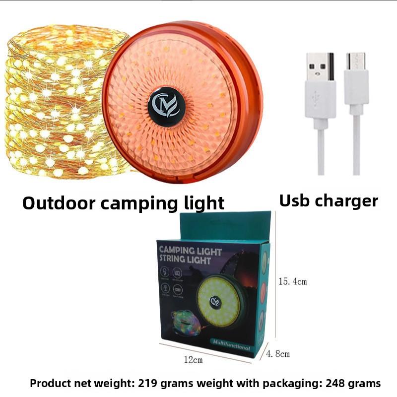 Outdoor Camping Light Rechargeable Outdoor Tent Colorful Atmosphere Light Rechargeable Super Long Lighting Light Storage Tape Measure Light