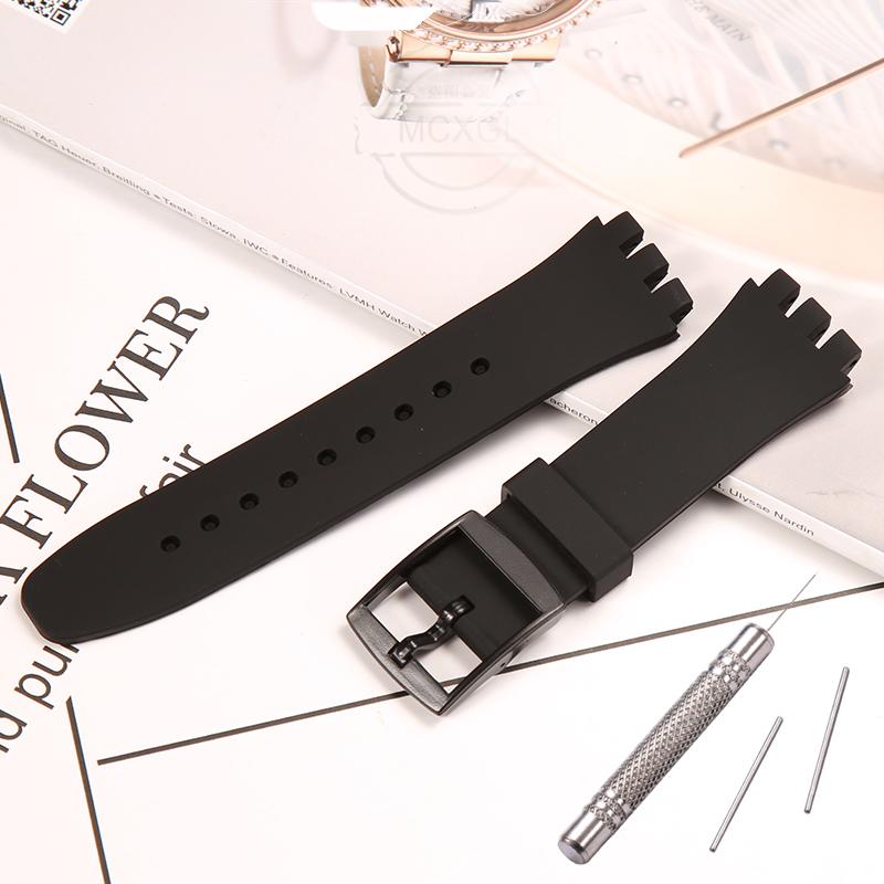 Silicone Strap For Swatch SUSB401 SUSW402 SUSN400 SUSL400 20MM Series Watchband Waterproof Replacement Watch Accessories