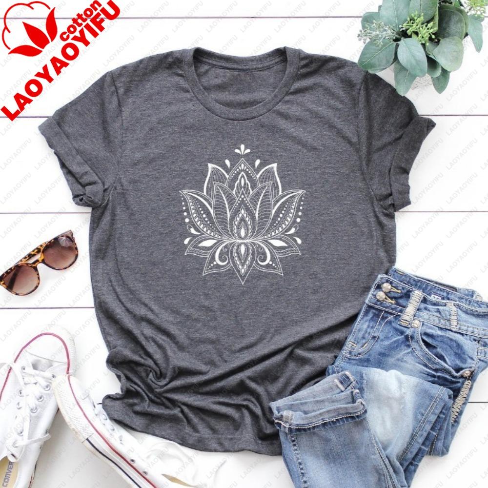Unisexdala Lotus Flower Shirt Yoga Graphic Tees Graphic T Shirts Y2k Top Aesthetic Y2k Ropa De Mujer Ropa Mujer
