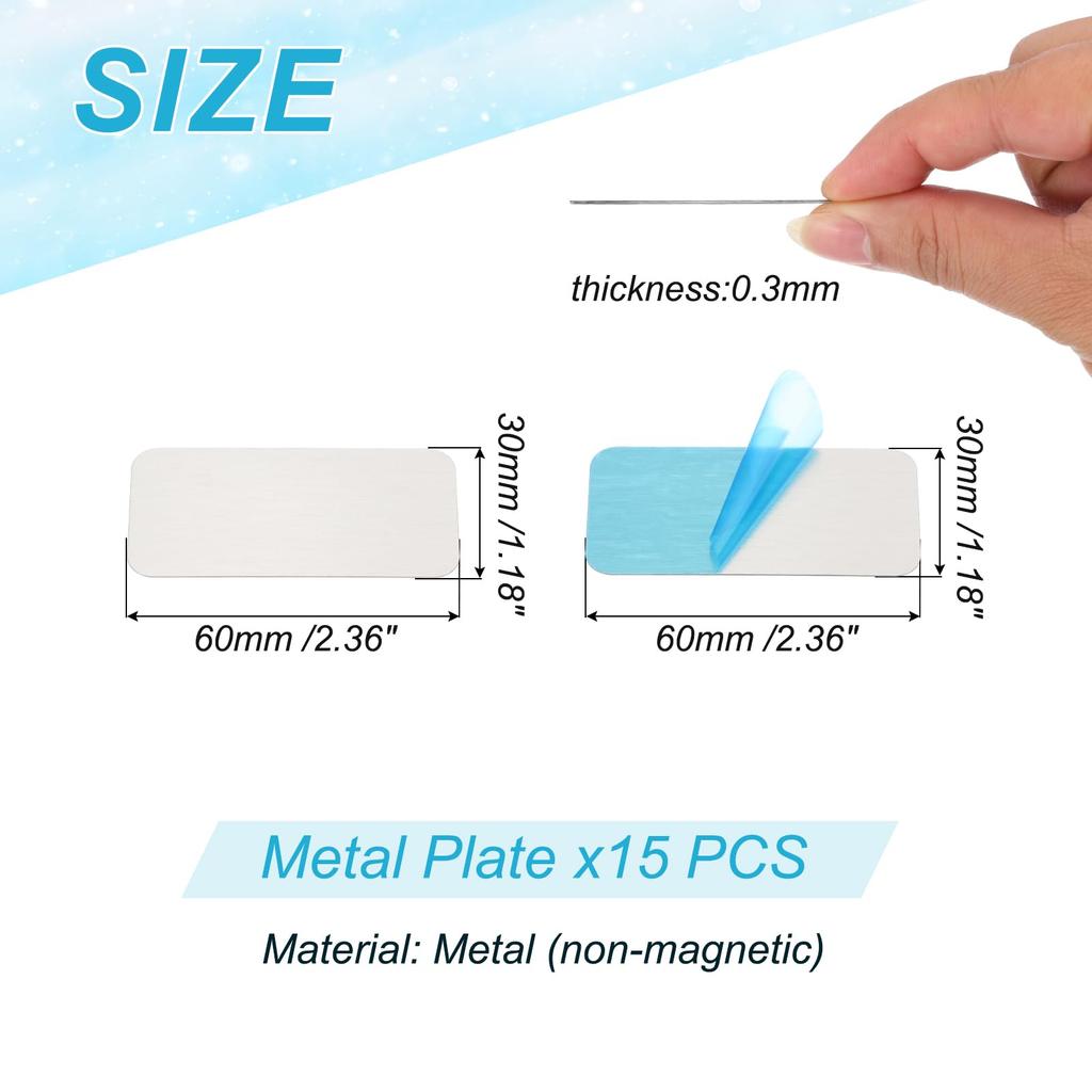 PATIKIL 15 Pieces Steel Plate 30mm X 60mm Rectangle Strong