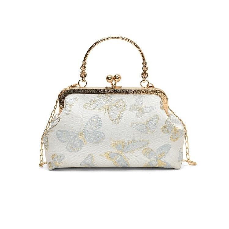 IELGY Retro nasjonalstil motehåndveske, utenlandsk stil allsidig cheongsam-veske, elegant trend skrårem dameveske