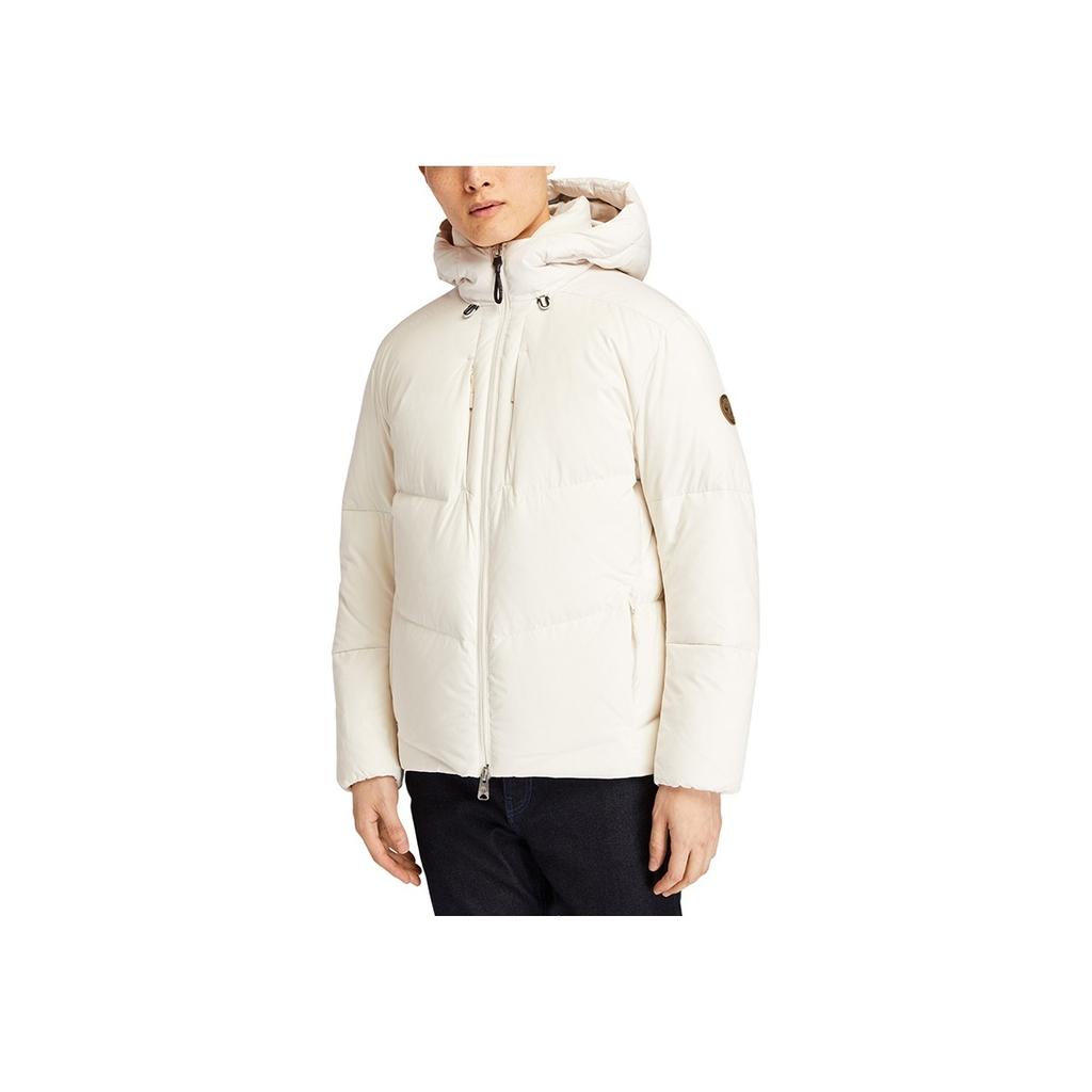 Timberland Warm Sports Hooded Down Jacket Men Jacket White-Sand A2G9G-BH7