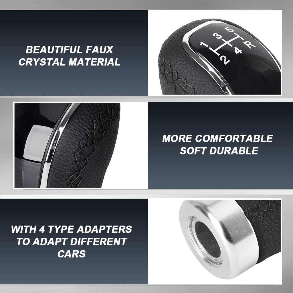 5/6 Speed Universal Replacement Manual Car Hoodie Gear Stick Shift Knob Modified Stick R PU Leather Gearshift Head Gear Knob Set