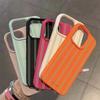 Custodia per Telefono con Strisce Verdi e Motivo Litchi Per iPhone 17 16 15 14 13 12 11 Pro Max XS X XR 16 Plus 16e Cover in Silicone Antiurto