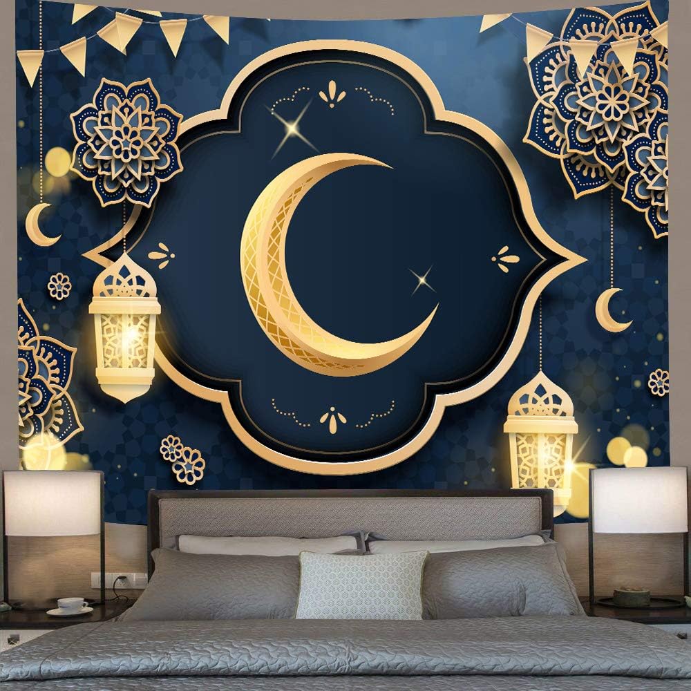 Muslim Ramadan Tapestry Eid Mubarak Tapestry Wall Art Decor For Bedroom Living Room Apartment Dorm Decorations Wall Hanging